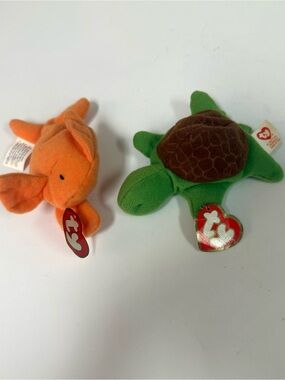 Ty Plush Teeny Beanie Babies, Goldie and Speedy. Vintage